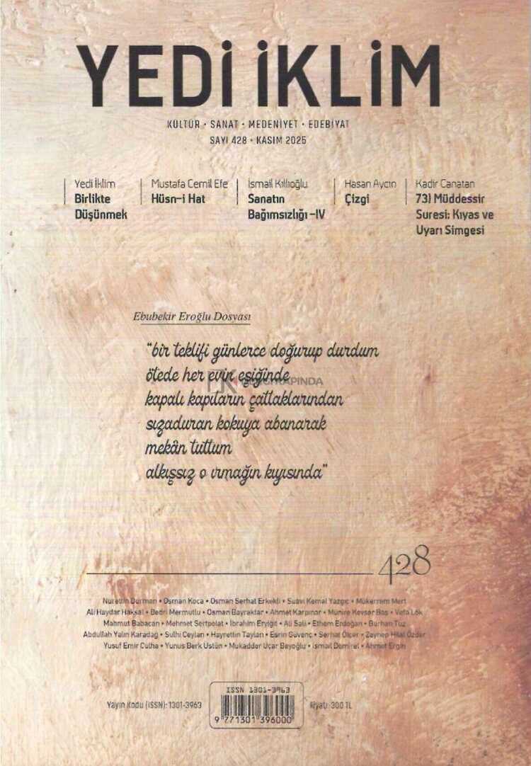 Yedi İklim - Sayı 428 (Kasım 2025)