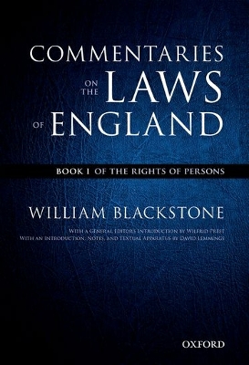 The Oxford Edition of Blackstone's: Commentaries on the Laws of England