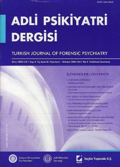 Adli Psikiyatri Dergisi – Cilt 1 Sayı 4
