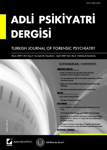 Adli Psikiyatri Dergisi – Cilt 4 Sayı 2