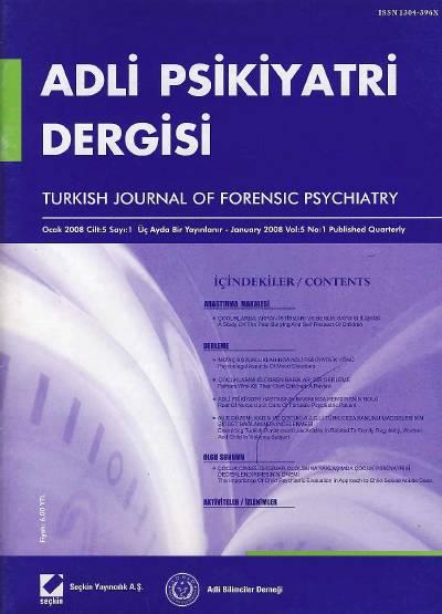 Adli Psikiyatri Dergisi – Cilt 5 Sayı 1