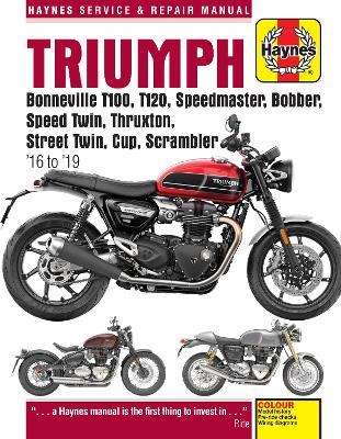 Triumph Bonneville T100, T120, Speedmaster, Bobber, Speed Twin, Thruxton, Street Twin, Cup, Scrambler (16 to 19)