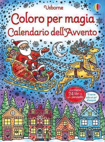 Calendario dell'Avvento. Coloro per magia. Con pennellino