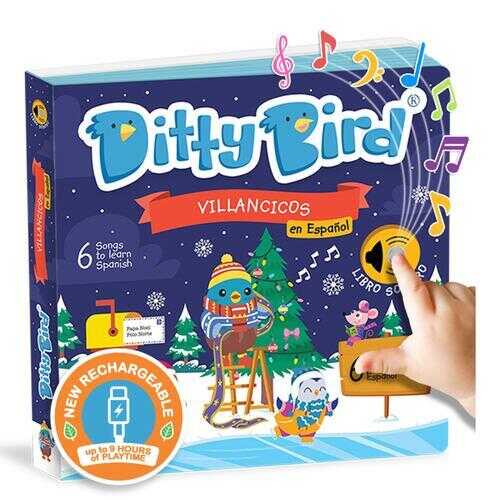 Ditty Bird Spanish Christmas Songs Interactive Musical Book for Toddlers 1- 3 Libro Sonoro En Español Canciones de Navidad