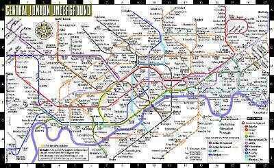 Streetwise London Underground Map - Laminated Map of the London Underground, England