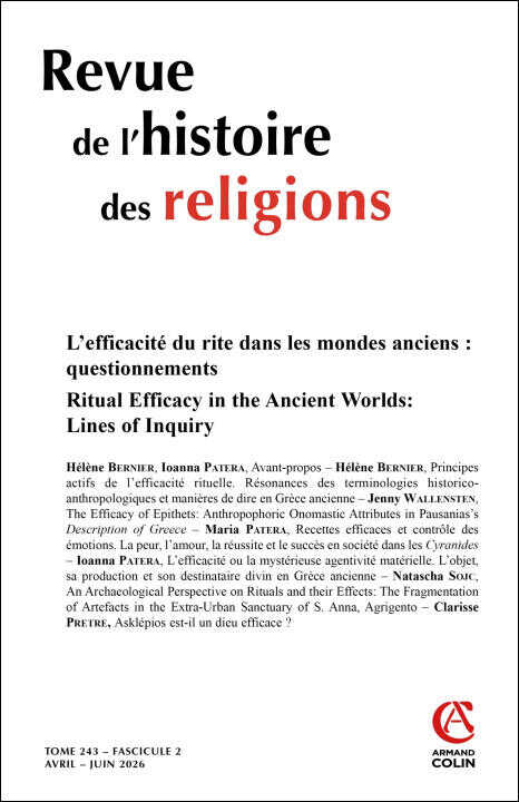 Revue de l'histoire des religions - Nº2/2026