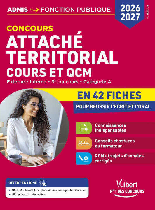 Concours Attaché territorial en 42 fiches 2026-2027 - Cours et QCM