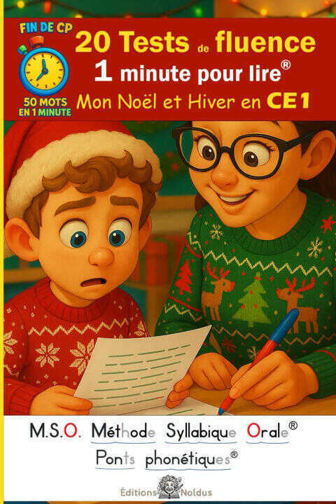 20 Tests de fluence Mon Noël et Hiver en CE1 1 minute pour lire MSO