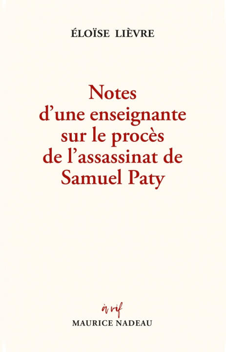 Notes d'une enseignante sur le procès de l'assassinat de Sam — Eloïse LIÈVRE