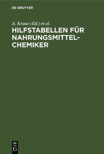Hilfstabellen für Nahrungsmittel-Chemiker
