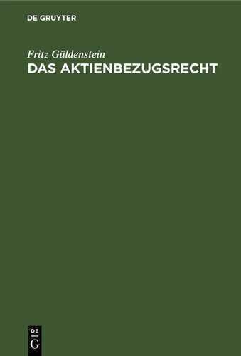 Das Aktienbezugsrecht