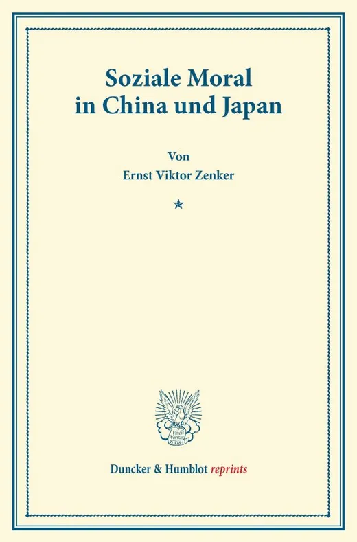Soziale Moral in China und Japan.