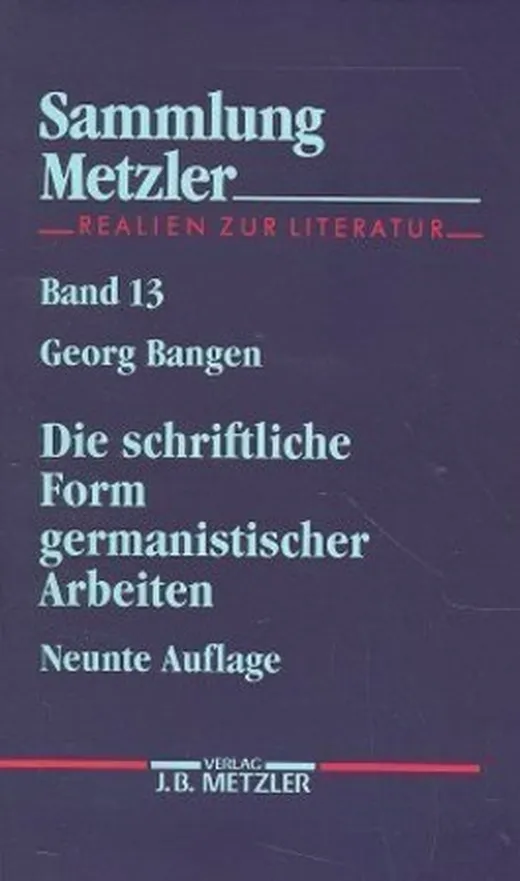 Die schriftliche Form germanistischer Arbeiten