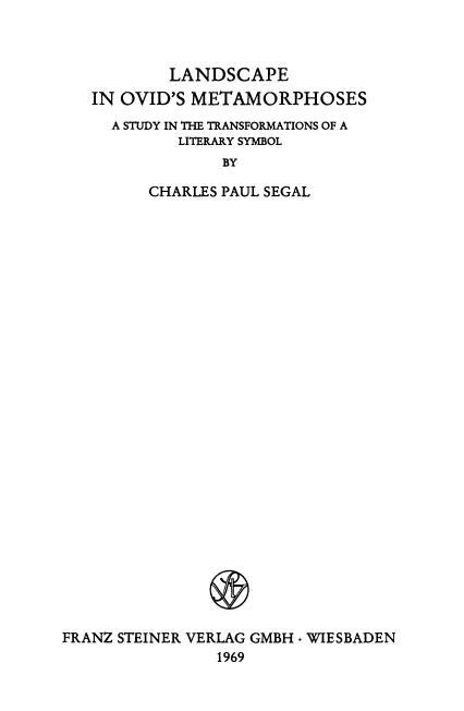 Landscape In Ovid’s Metamorphosis