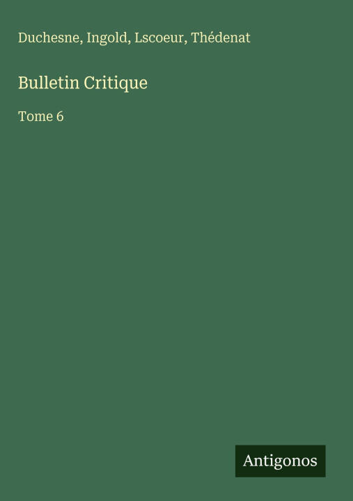 Bulletin Critique