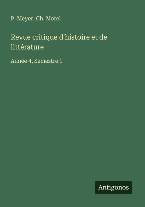 Revue critique d'histoire et de littérature