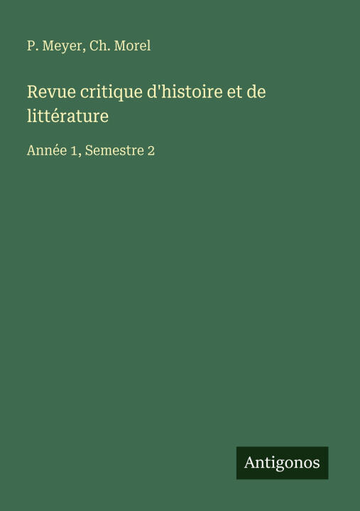 Revue critique d'histoire et de littérature
