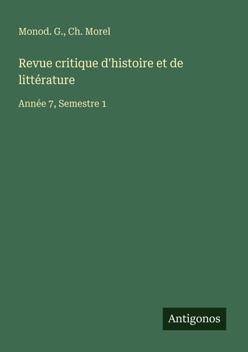 Revue critique d'histoire et de littérature