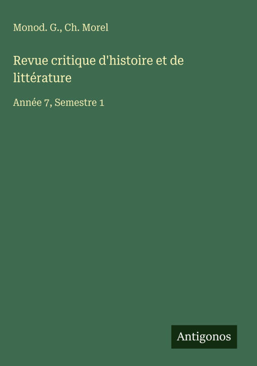 Revue critique d'histoire et de littérature