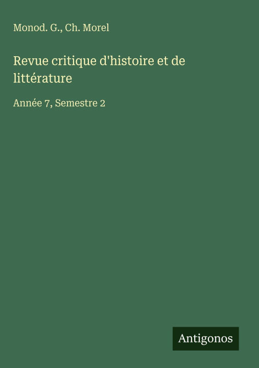 Revue critique d'histoire et de littérature