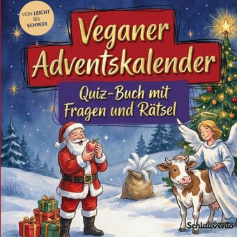 Veganer-Adventskalender: Quiz-Buch mit Fragen und Rätsel
