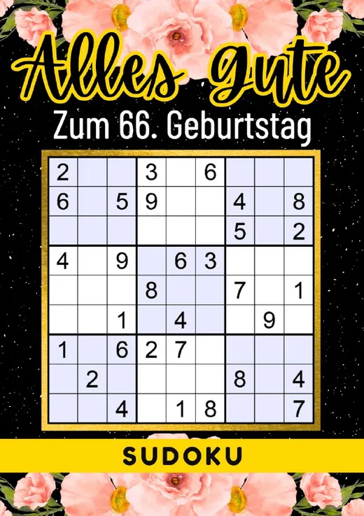 66 Geburtstag Geschenk | Alles Gute zum 66. Geburtstag - Sudoku