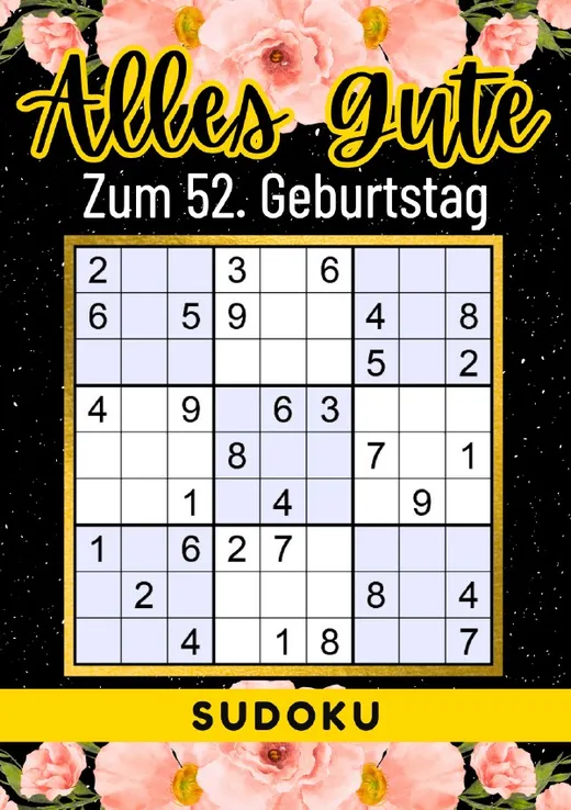52 Geburtstag Geschenk | Alles Gute zum 52. Geburtstag - Sudoku