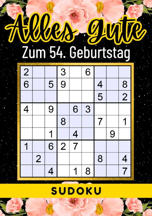 54 Geburtstag Geschenk | Alles Gute zum 54. Geburtstag - Sudoku