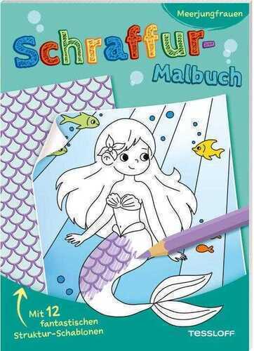 Schraffur-Malbuch. Meerjungfrauen