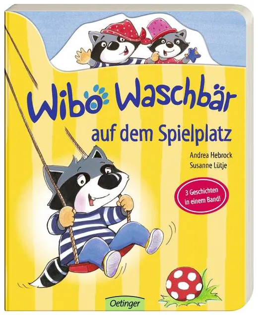 Wibo Waschbär auf dem Spielplatz