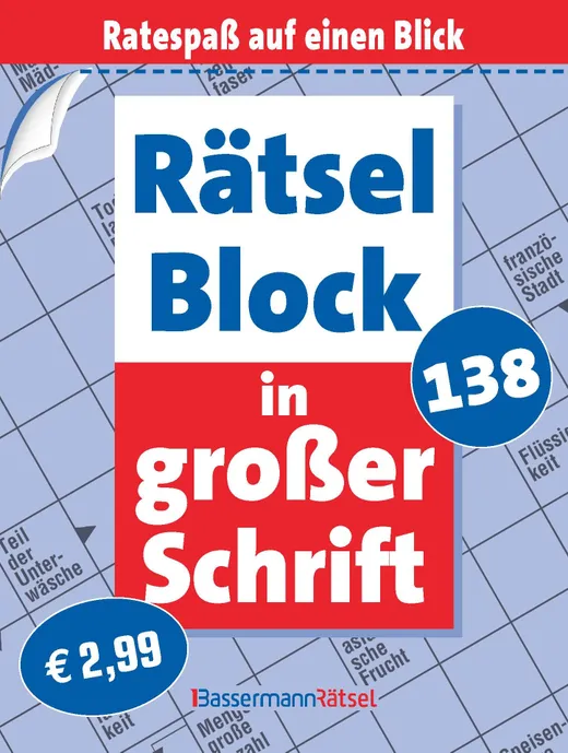 Rätselblock in großer Schrift 138