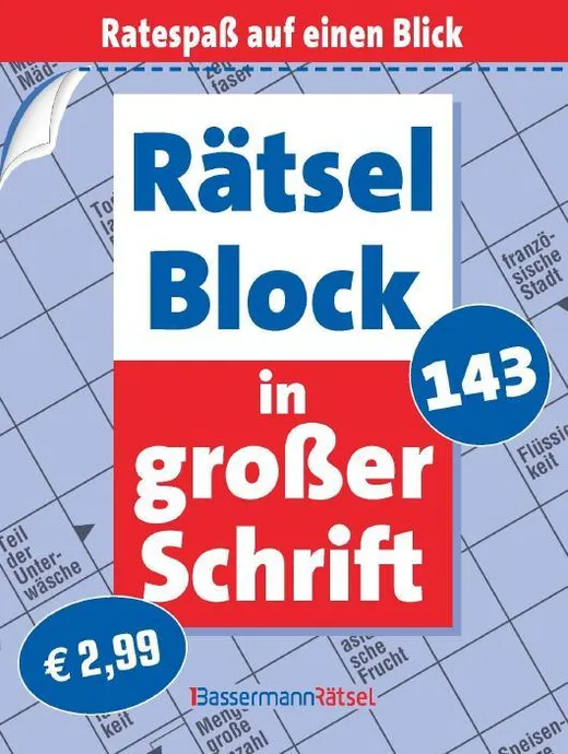 Rätselblock in großer Schrift 143 (5 Exemplare à 2,99 €)