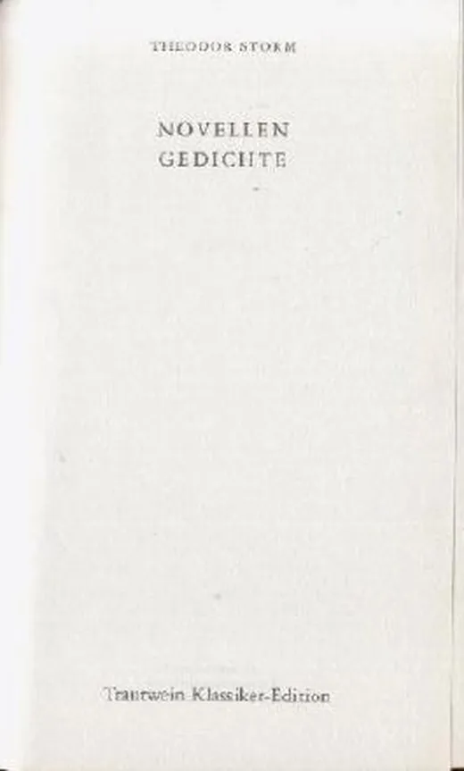 Novellen und Gedichte