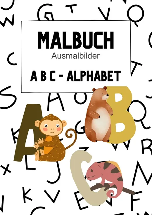 Malbuch Ausmalbilder - ABC-Alphabet