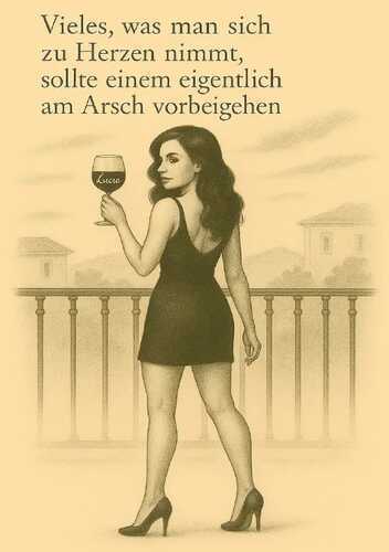 Vieles was man sich zu Herzen nimmt sollte einem eigentlich am Arsch vorbeigehen