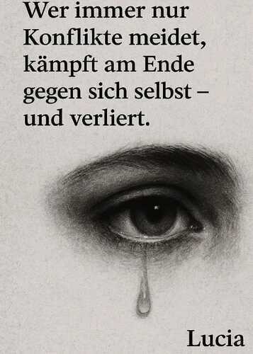 Wer immer nur Konflikte meidet , kämpft am Ende gegen sich selbst und verliert.