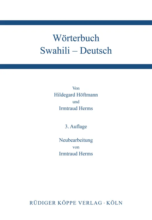 Wörterbuch Swahili-Deutsch