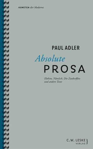 Absolute Prosa — Paul Adler