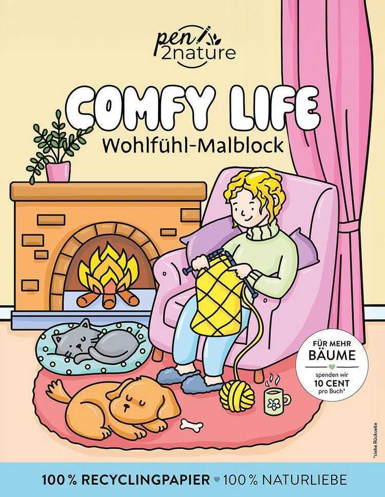 Comfy Life: Wohlfühl-Malblock Cozy Coloring | Ausmalen und entspannen