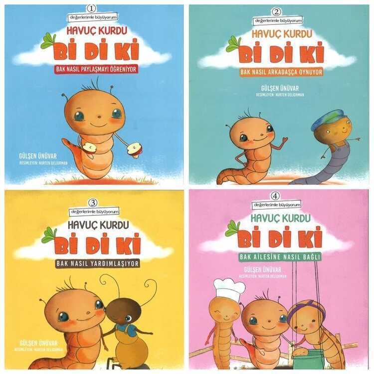 Değerlerimle Büyüyorum: Havuç Kurdu Bi Di Ki (4 Kitap Set)
