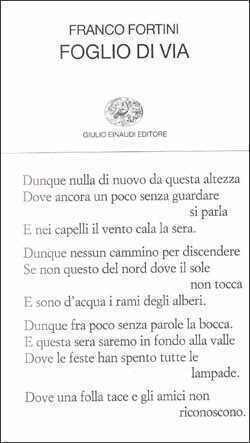 Foglio di via e altri versi