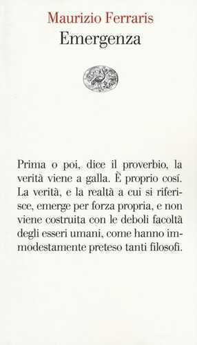 Emergenza — Maurizio Ferraris