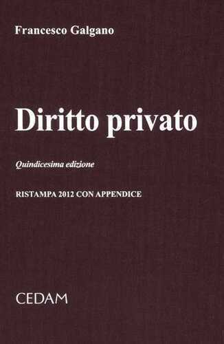 Diritto privato. Con appendice — Francesco Galgano