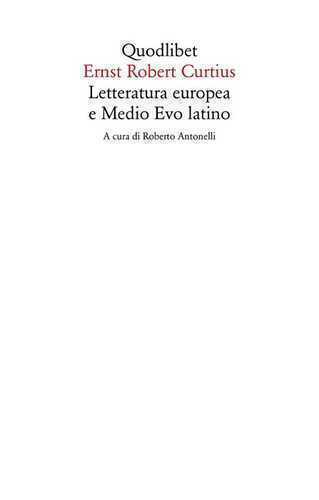 Letteratura europea e Medio Evo latino