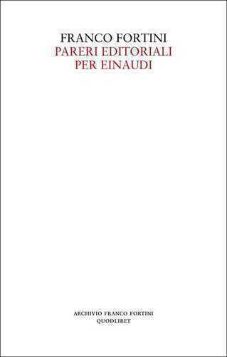 Pareri editoriali per Einaudi