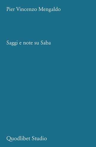 Saggi e note su Saba — Pier Vincenzo Mengaldo