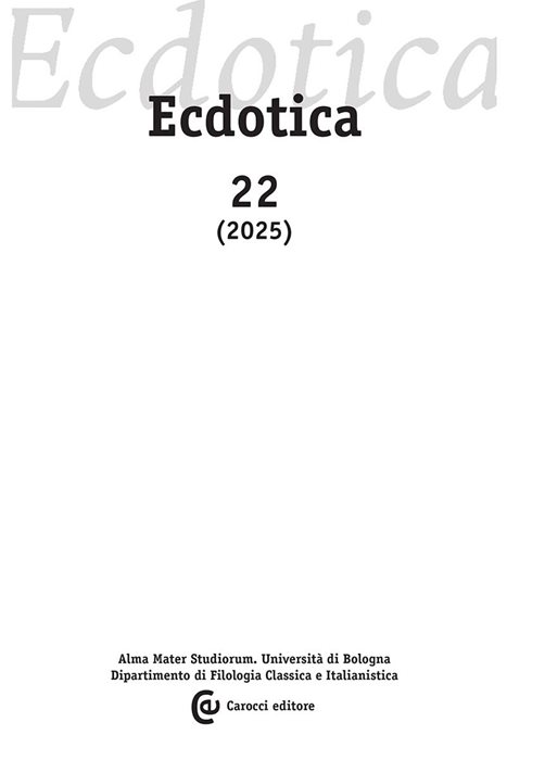 Ecdotica (2025). Vol. 22