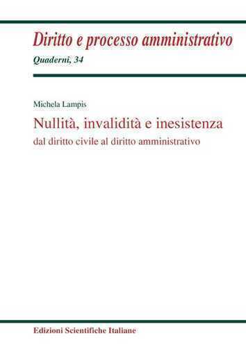 Nullità, invalidità e inesistenza dal diritto civile al diritto amministrativo
