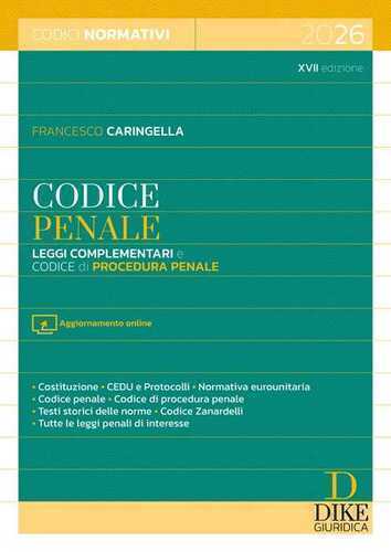 Codice penale. Leggi complementari e codice di procedura penale 2026. Con aggiornamento online