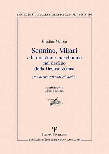 Sonnino, Villari e la questione meridionale nel declino della destra storica